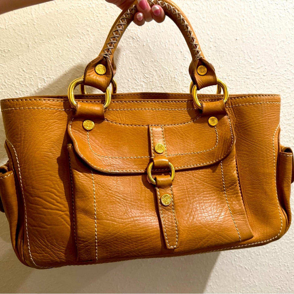 CELINE Tan Leather Women's Handbag
